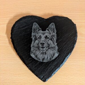 Onderzetters Leisteen 'Hart' gepersonaliseerd - set van 4
