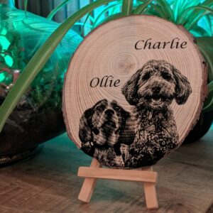 Ruwe houtschijf - gepersonaliseerd (groot)